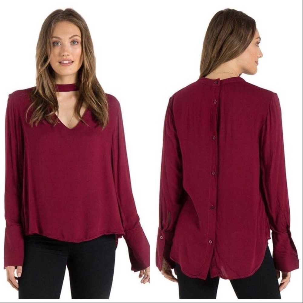 NWOT CLOTH & STONE Button Back Choker Top